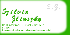 szilvia zlinszky business card